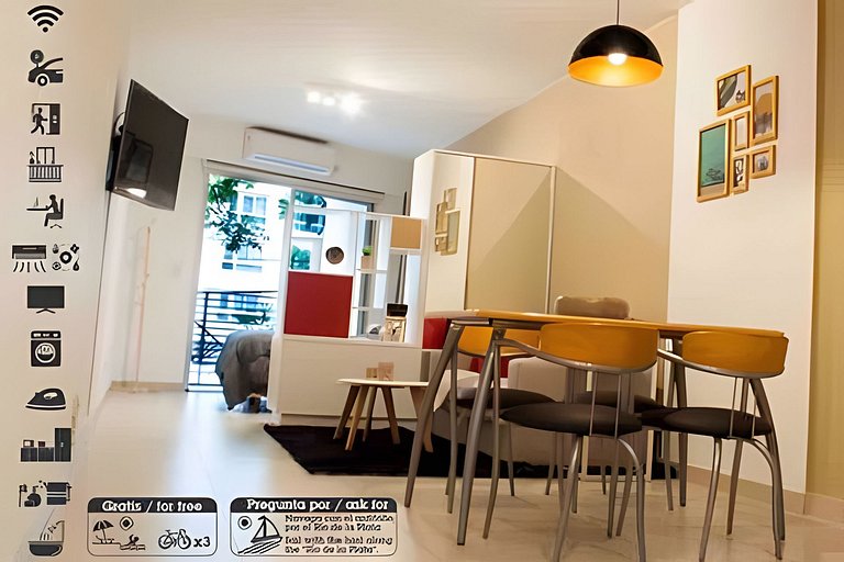 Palermo · Depto. boho-nórdico con piscina y bicis