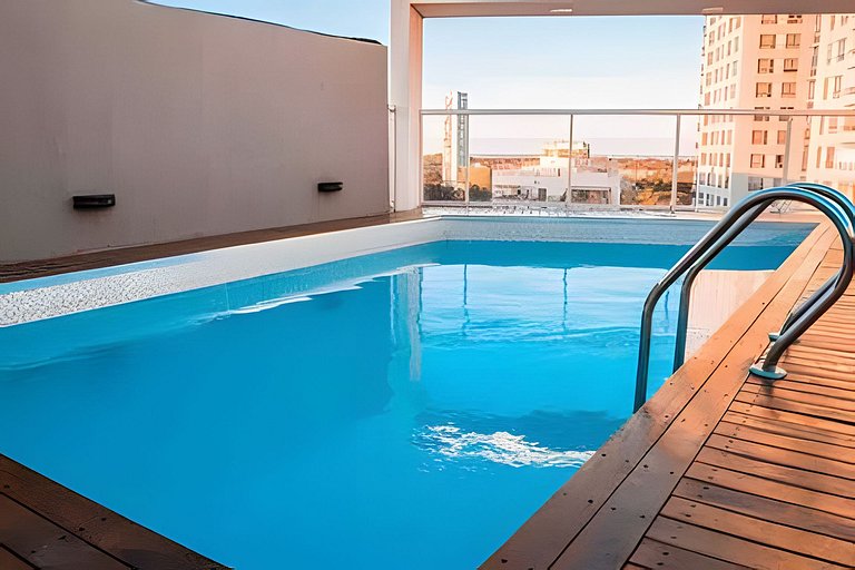Moderno depto. con vista, piscina, cochera y bici