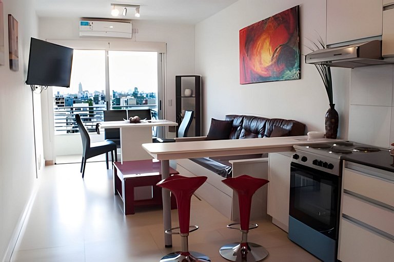 Moderno depto. con vista, piscina, cochera y bici