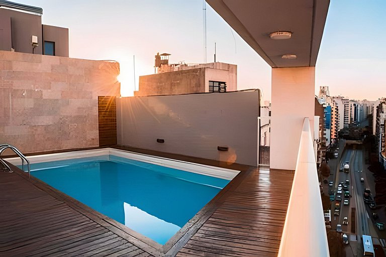 Moderno depto. con vista, piscina, cochera y bici