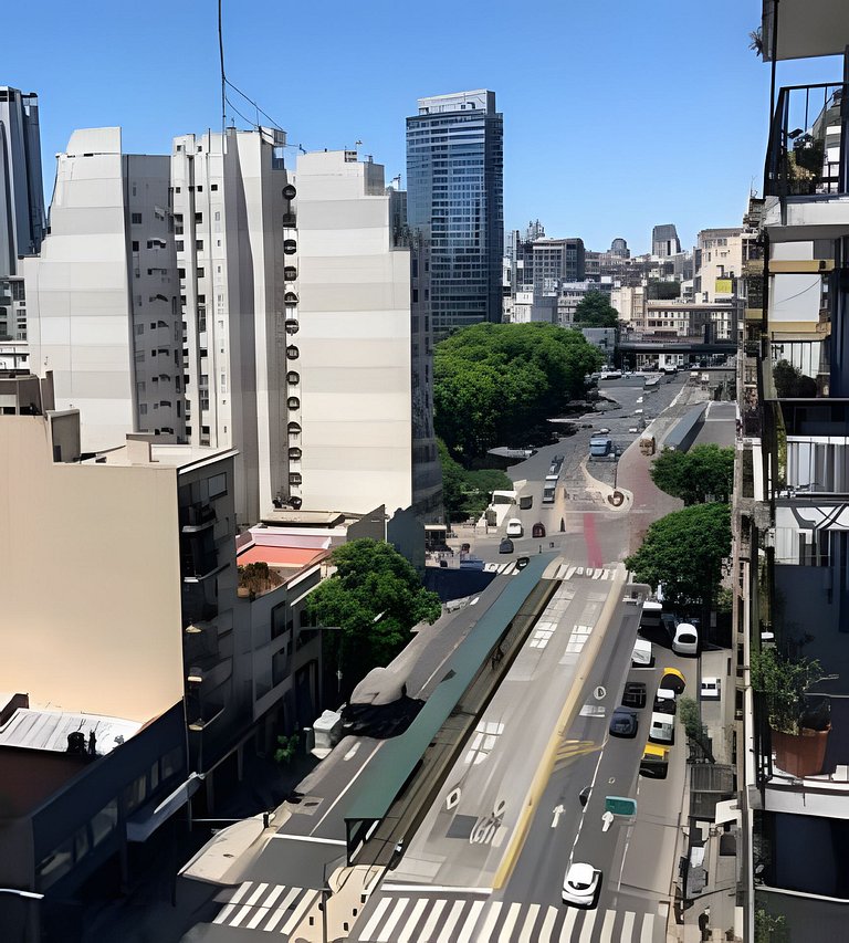 Moderno depto. con vista, piscina, cochera y bici