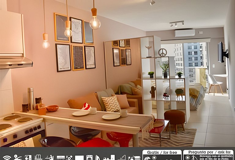 Estilo viajero en Palermo, con cochera y piscina