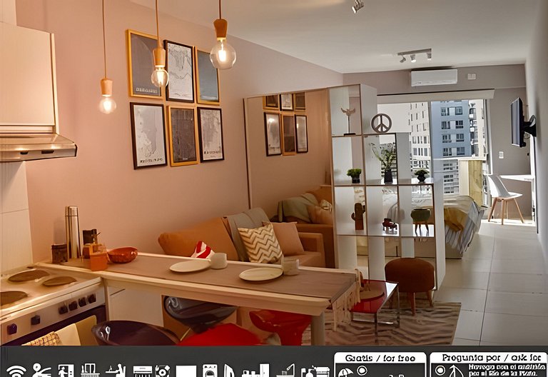 Estilo viajero en Palermo, con cochera y piscina