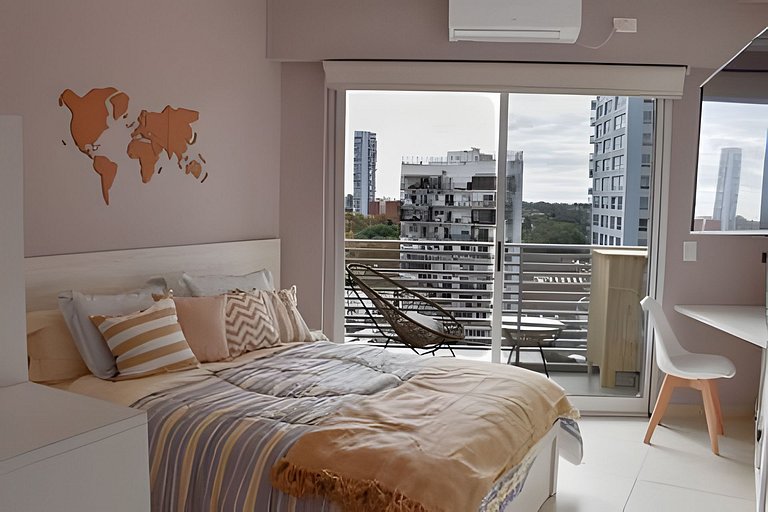 Estilo viajero en Palermo, con cochera y piscina