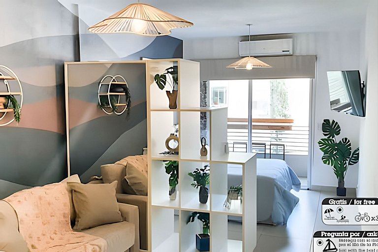 Studio boho-nórdico con piscina en Palermo