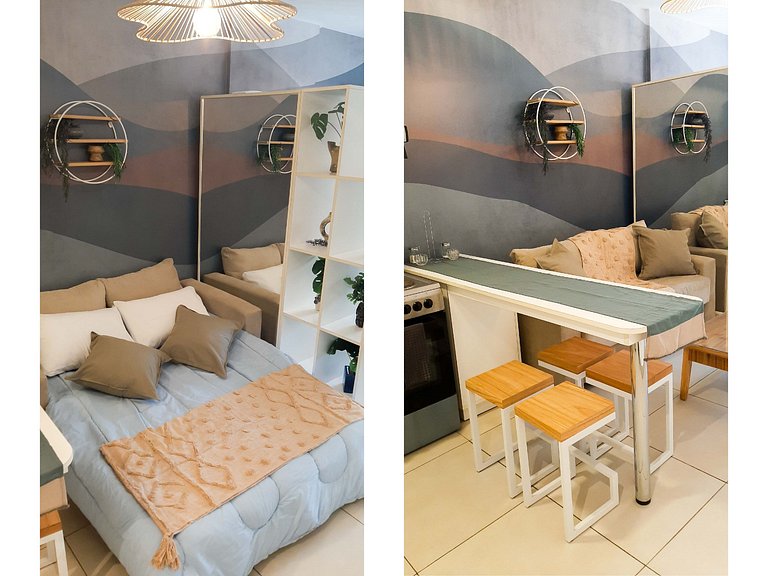 Studio boho-nórdico con piscina en Palermo