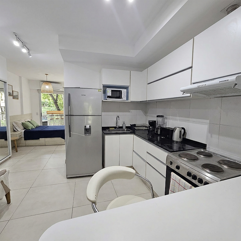 Palermo · Estudio con piscina y bicicletas